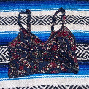 Hollister Abercrombie & Fitch Flower Print Bralette Crop Top Women's XS